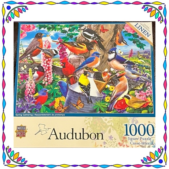 “Spring Gathering” Master Pieces jigsaw puzzle - Audubon - 1000 pieces - Picture 1 of 6